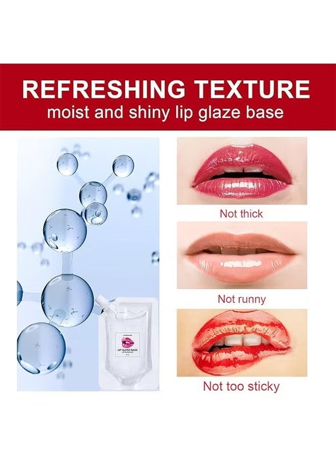 LANGMANNI DIY Lip Gloss Base, Lip Gloss Base Oil Material Lip Makeup Primers, Primer for DIY Handmade Lip Balms Lip Gloss, Moisturizing Transparent Basic Gel - 50ML (Clear) - Image 4